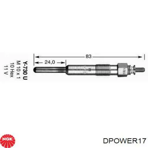 Свічка накалу DPOWER17 NGK