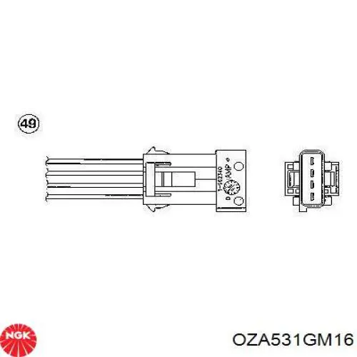 Купити OZA531GM16 NGK Лямбда-зонд, датчик кисню після каталізатора