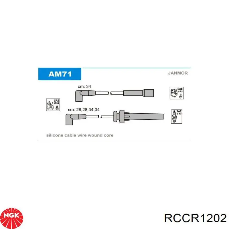 Високовольтні дроти RCCR1202 NGK