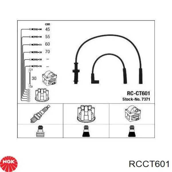 RCCT601 NGK дріт високовольтні, комплект