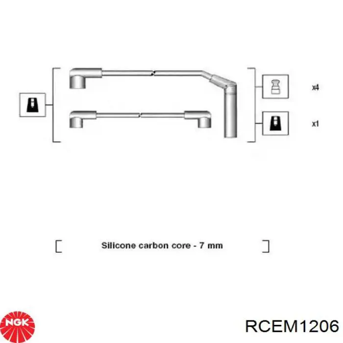 Дроти запалювання NGK RCEM1206 ціна, від 34.37 USD