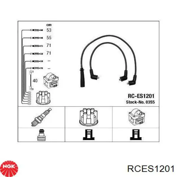 Дроти запалювання NGK RCES1201 ціна, від 18.96 USD
