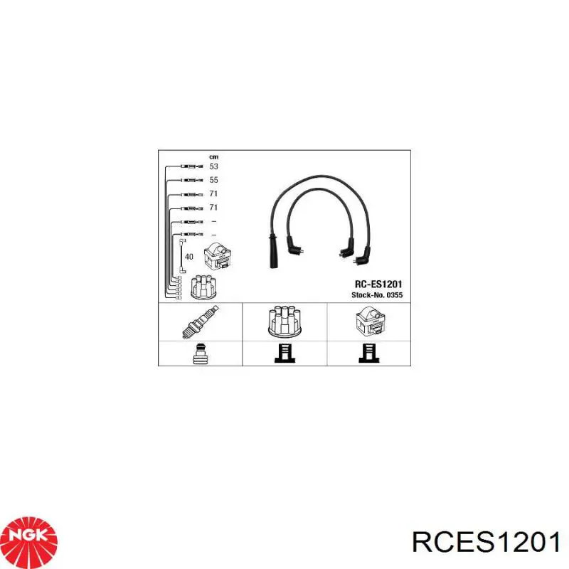 RCES1201 NGK дріт високовольтні, комплект