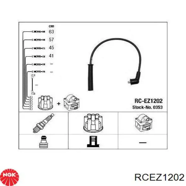 Дріт високовольтний, комплект RCEZ1202 NGK