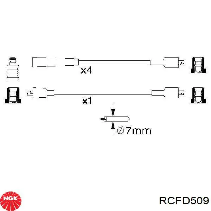 Купити RCFD509 NGK Провід високовольтні, комплект