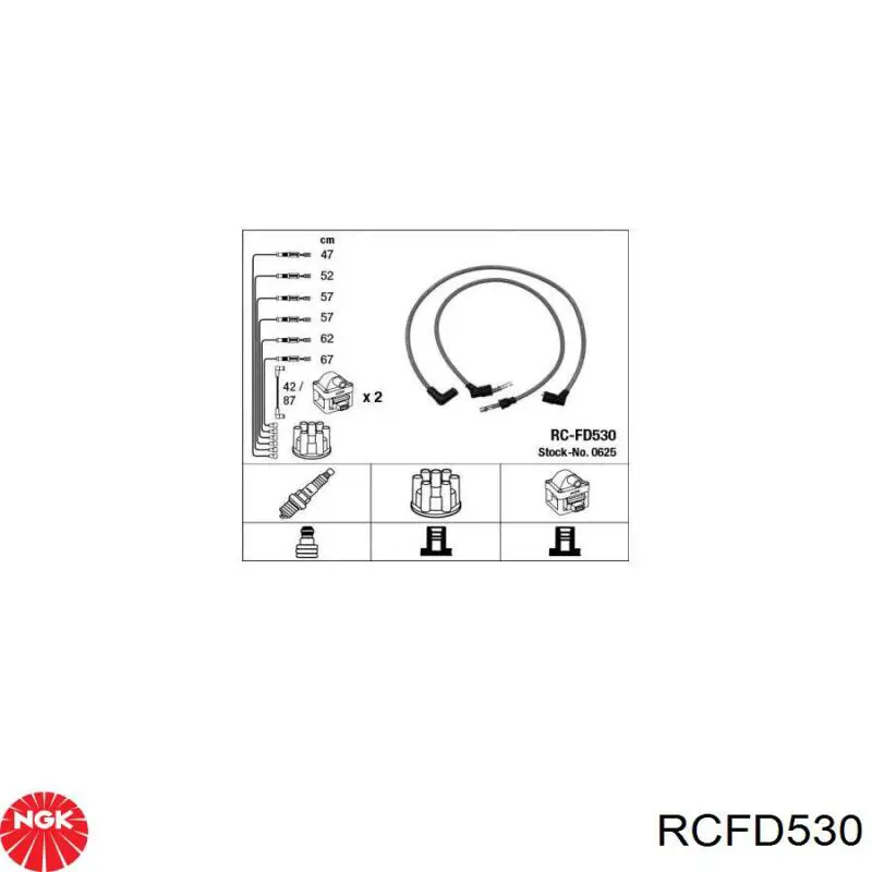 Високовольтні дроти RCFD530 NGK