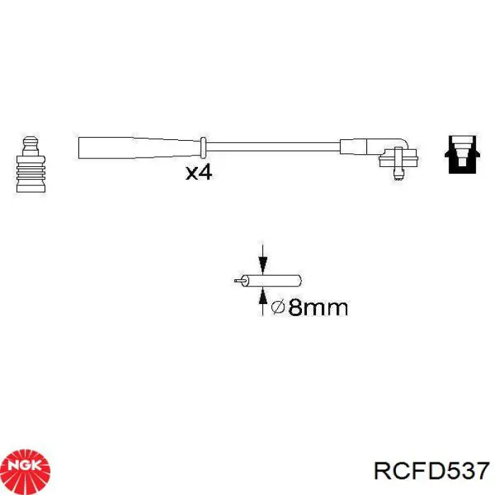 RCFD537 NGK дріт високовольтні, комплект