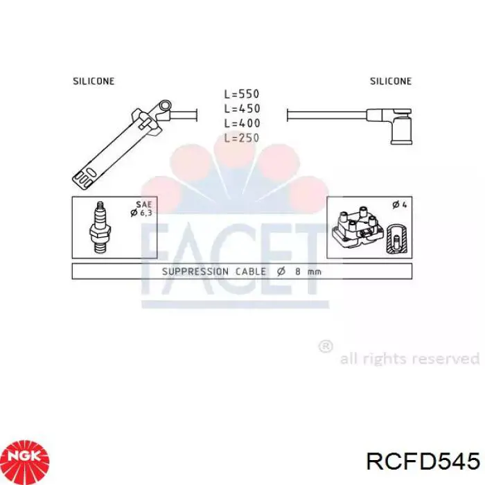 Дроти запалювання NGK RCFD545 ціна, від 34.30 USD