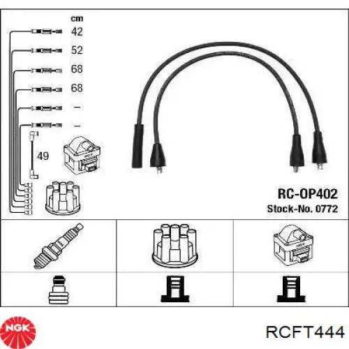 Дроти запалювання NGK RCFT444 ціна, від 22.80 USD