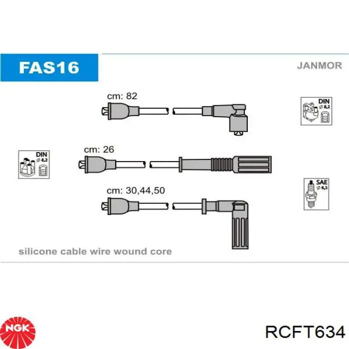 Високовольтні дроти RCFT634 NGK