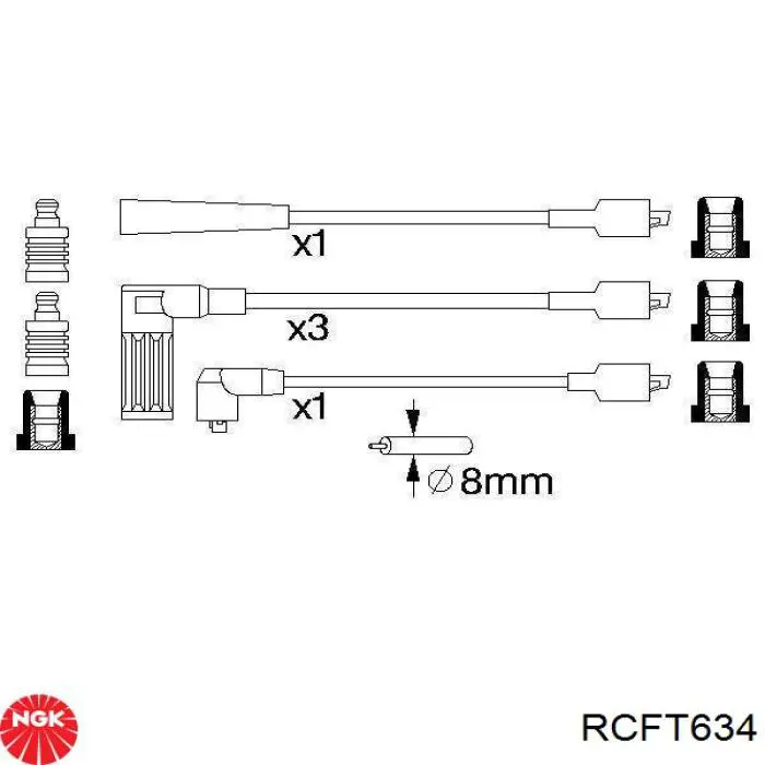 Купити RCFT634 NGK Провід високовольтні, комплект