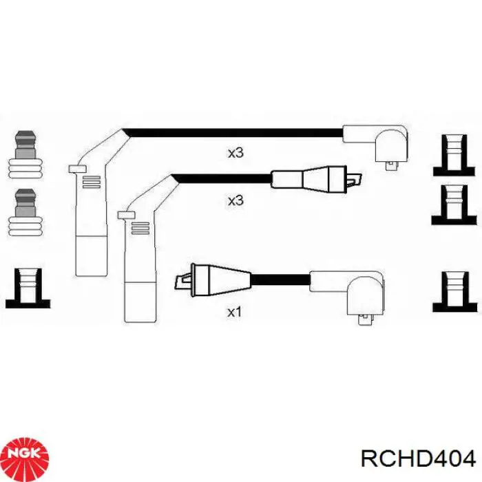 Дроти запалювання NGK RCHD404 ціна, від 11.51 USD