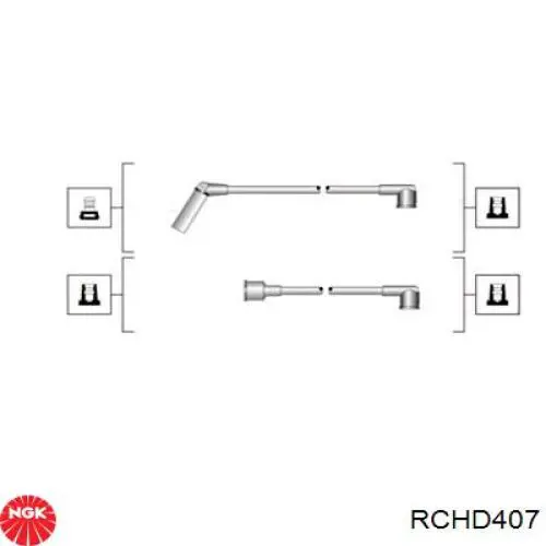 Купити RCHD407 NGK Провід високовольтні, комплект