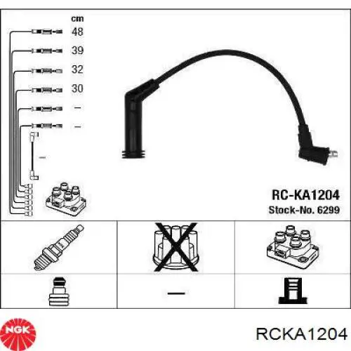 Дріт високовольтний, комплект RCKA1204 NGK