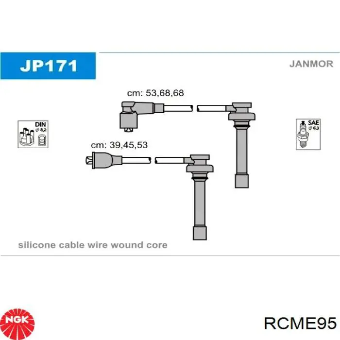 RCME95 NGK дріт високовольтні, комплект