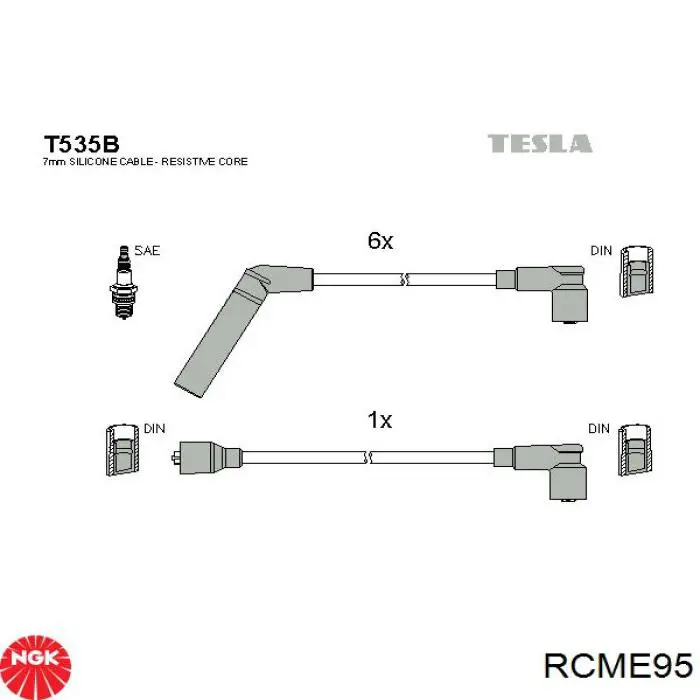 Високовольтні дроти RCME95 NGK