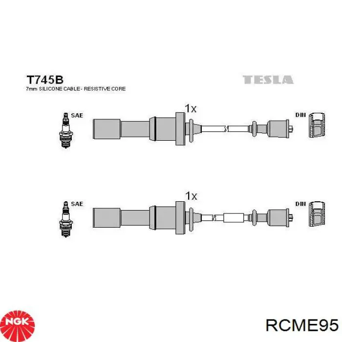 Купити RCME95 NGK Провід високовольтні, комплект