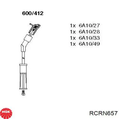 RCRN657 NGK Проводи високовольтні