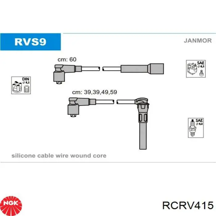 Високовольтні дроти RCRV415 NGK