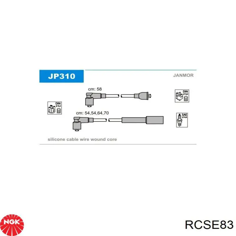 RCSE83 NGK дріт високовольтні, комплект