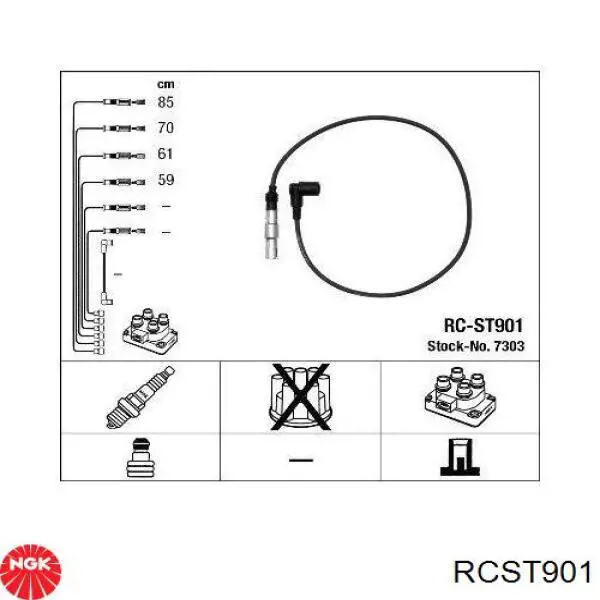 RCST901 NGK Проводи високовольтні