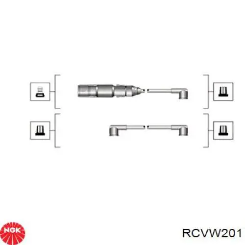 RCVW201 NGK дріт високовольтні, комплект