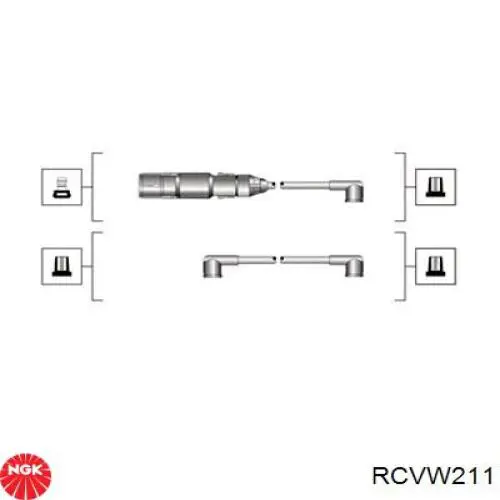 RCVW211 NGK дріт високовольтні, комплект