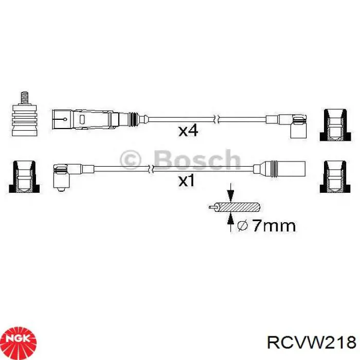 Дроти запалювання NGK RCVW218 ціна, від 19.69 USD