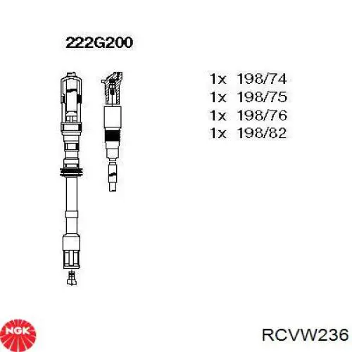 Дріт високовольтний, комплект RCVW236 NGK