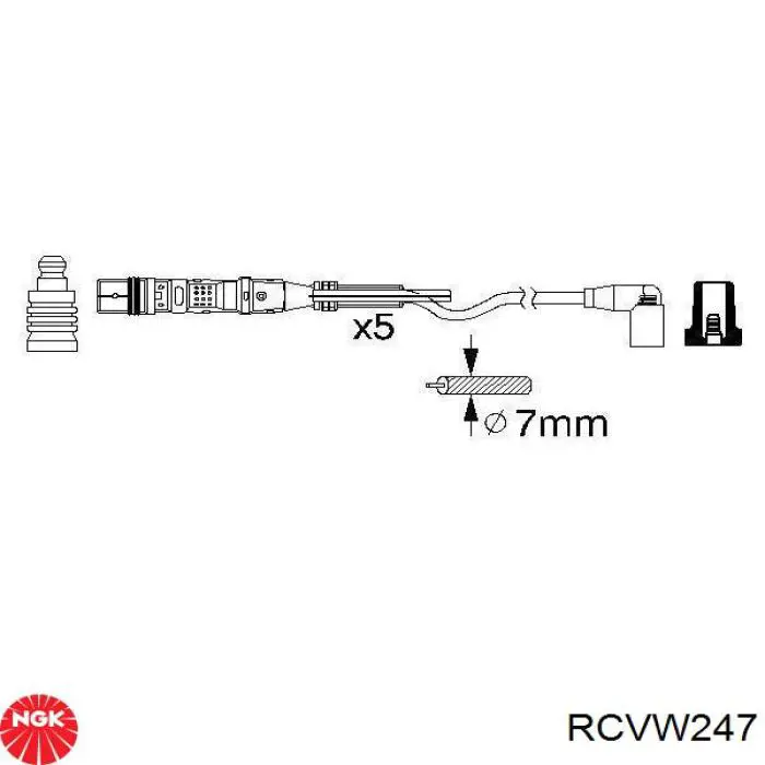 RCVW247 NGK дріт високовольтні, комплект