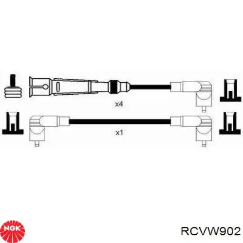 RCVW902 NGK дріт високовольтні, комплект