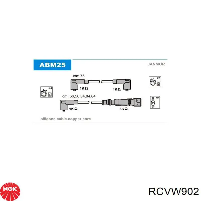 Високовольтні дроти RCVW902 NGK