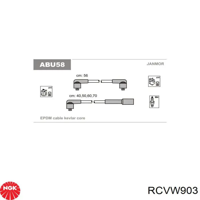 Високовольтні дроти RCVW903 NGK