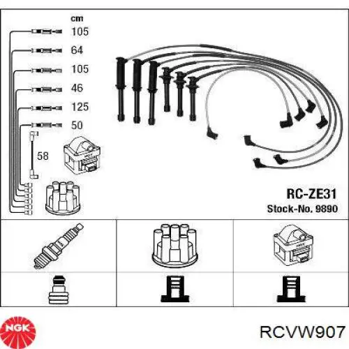 Високовольтні дроти RCVW907 NGK