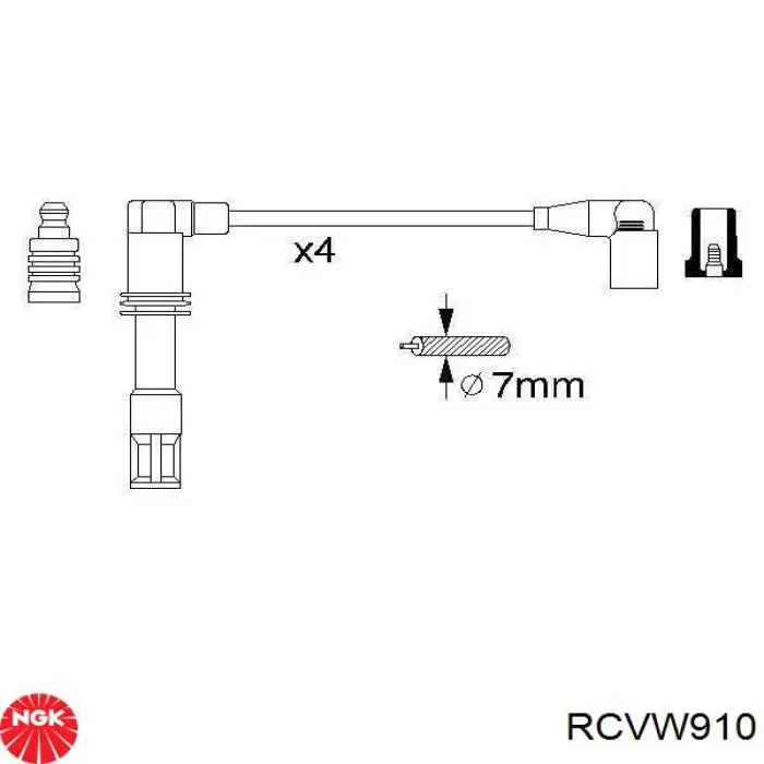 Дроти запалювання NGK RCVW910 ціна, від 46.88 USD