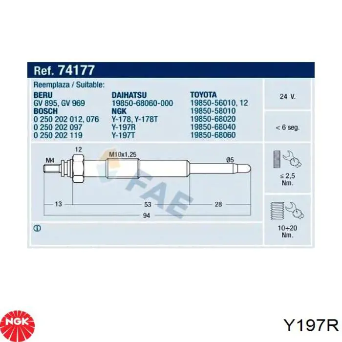  Y197R NGK