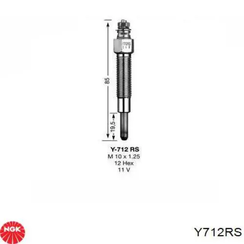 Свічка накалу Y712RS NGK