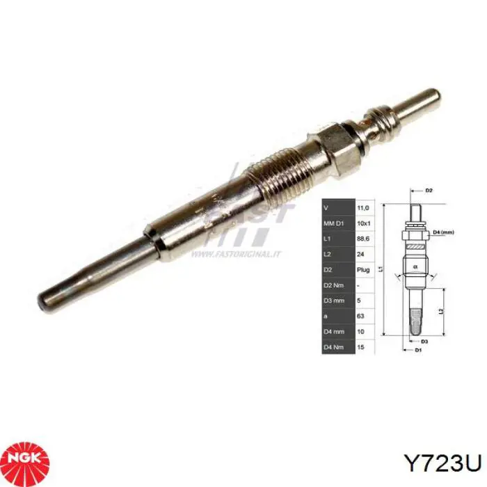 Y723U NGK Свічки розжарювання
