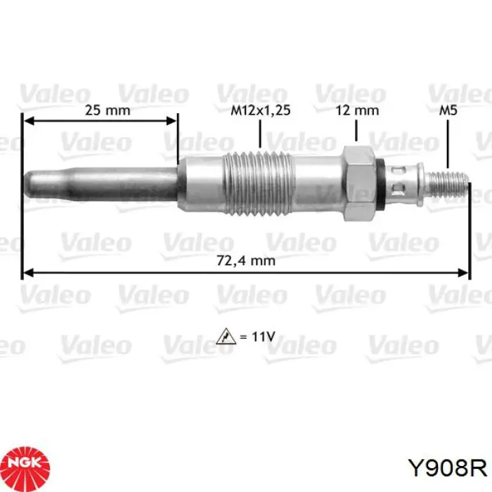 Свічка накалу Y908R NGK