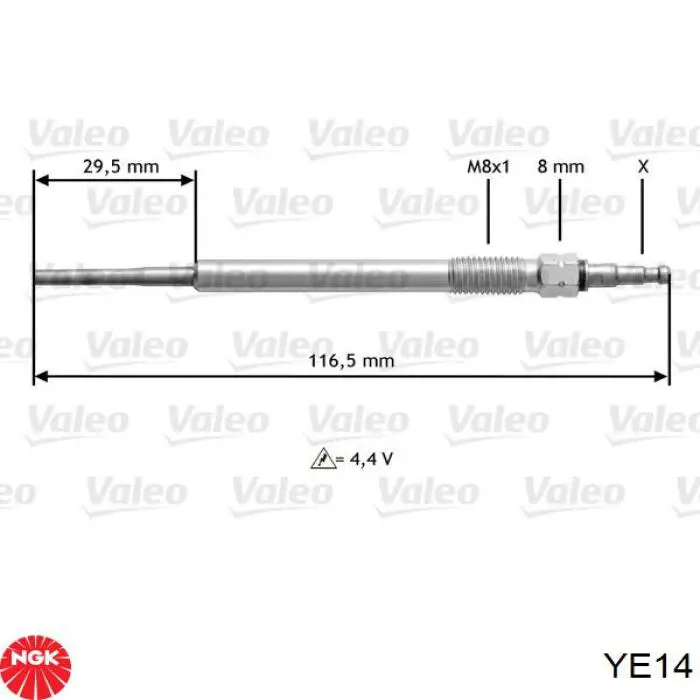 Свіча накалу NGK YE14 ціна, від 11.53 USD