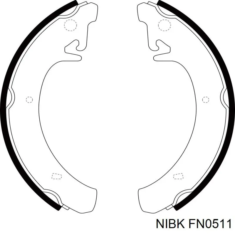 Колодки гальмові задні, барабанні FN0511 Nibk