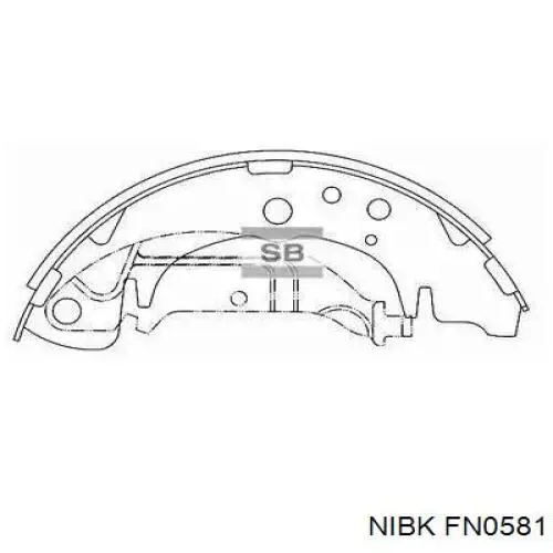 Колодки ручника/стоянкового гальма FN0581 Nibk