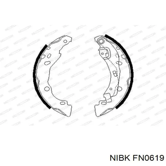 FN0619 Nibk Колодки гальмівні задні, барабанні