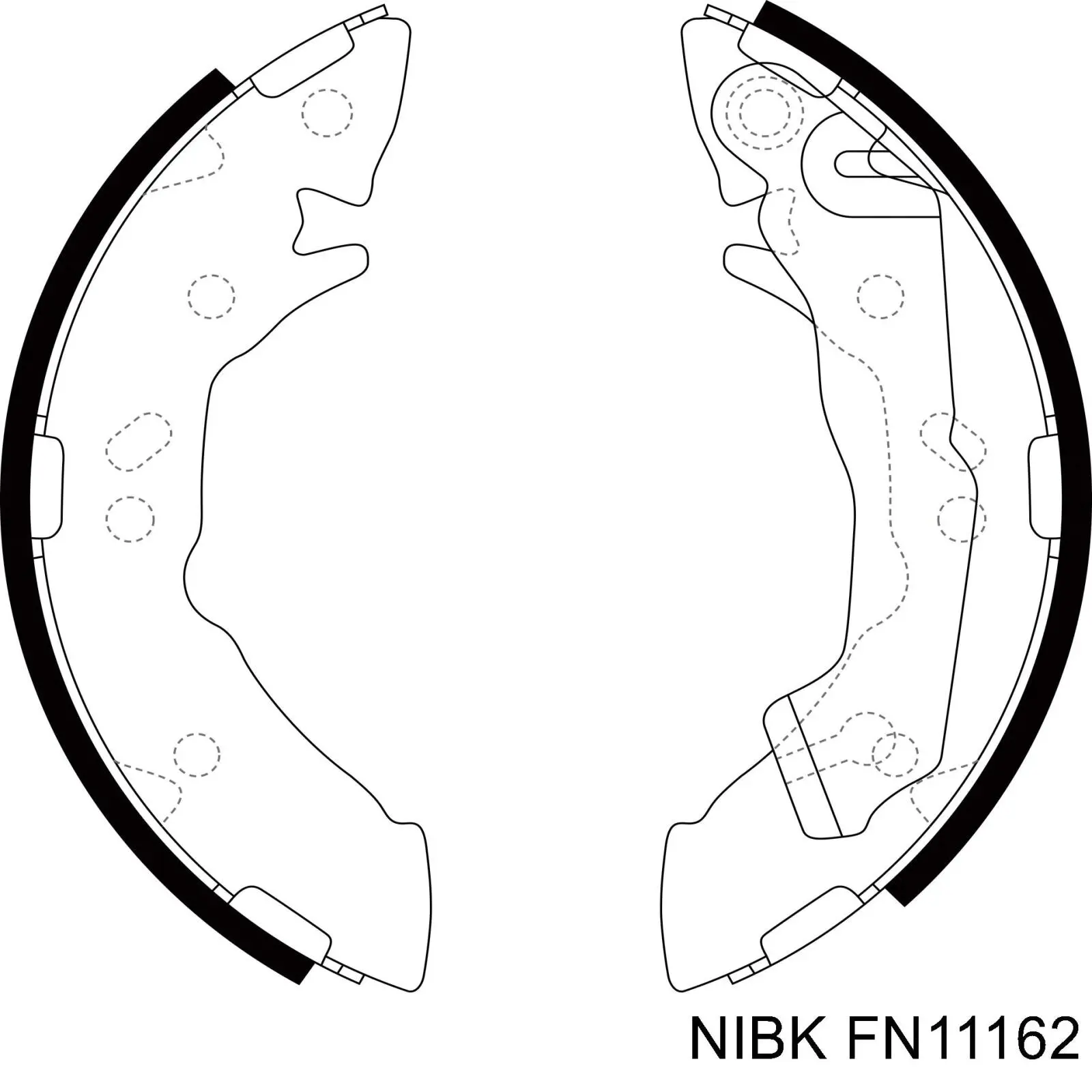 Колодки гальмові задні, барабанні FN11162 Nibk