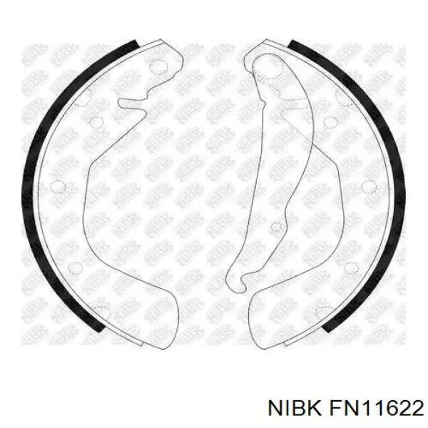 Колодки гальмові задні, барабанні FN11622 Nibk