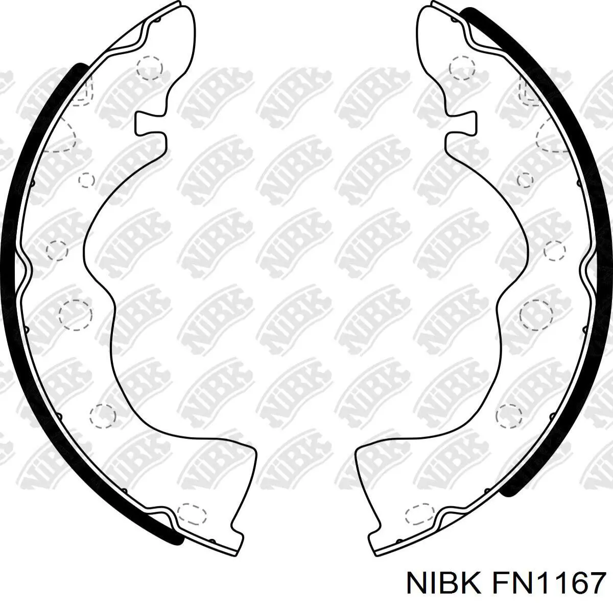 Колодки гальмові задні, барабанні FN1167 Nibk