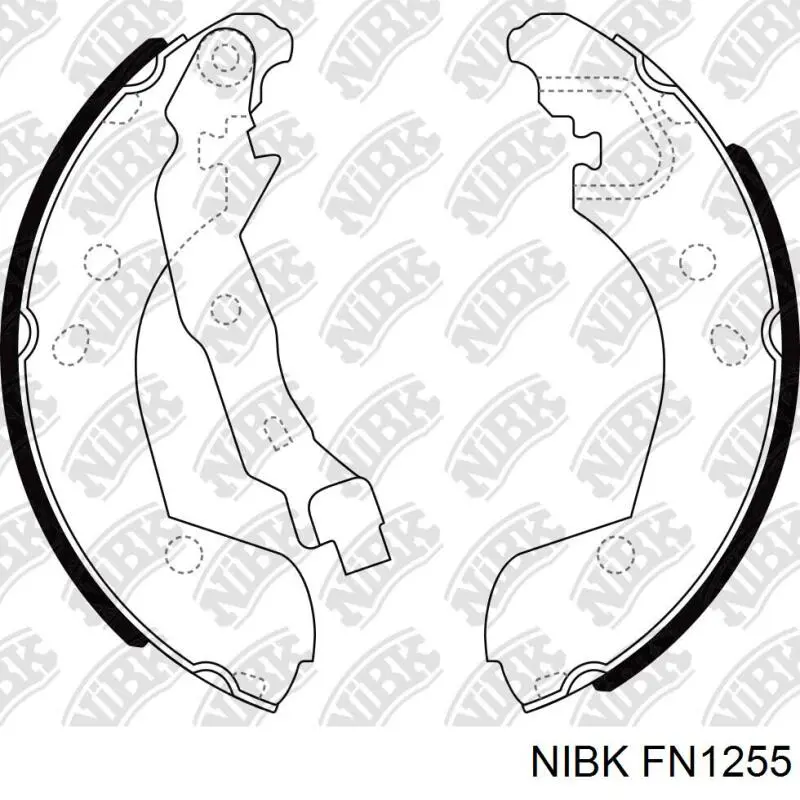 Колодки гальмові задні, барабанні Nibk FN1255 ціна, від 22.74 USD