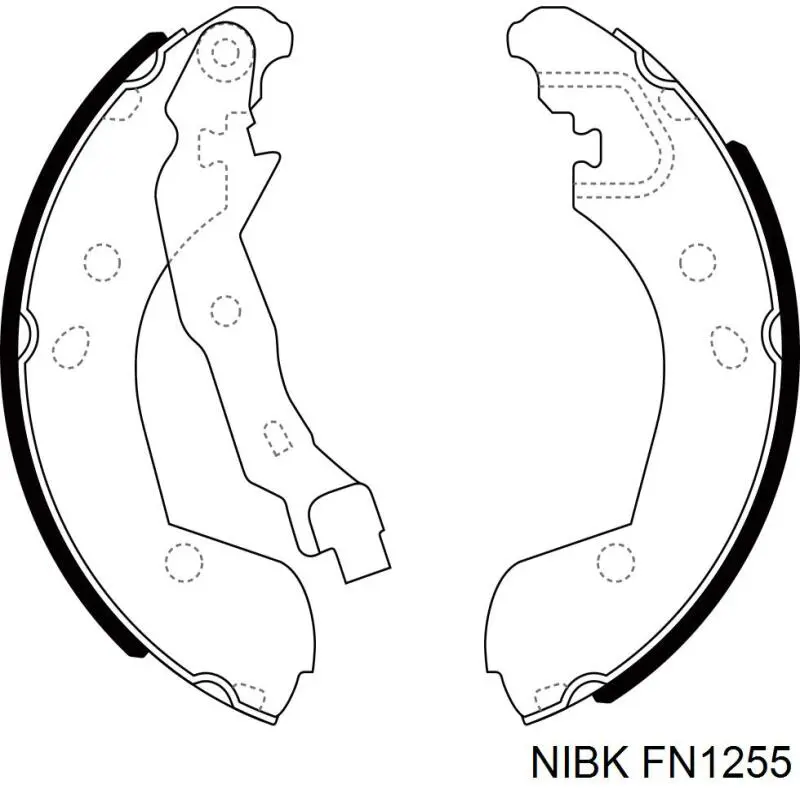 FN1255 Nibk колодки гальмові задні, барабанні