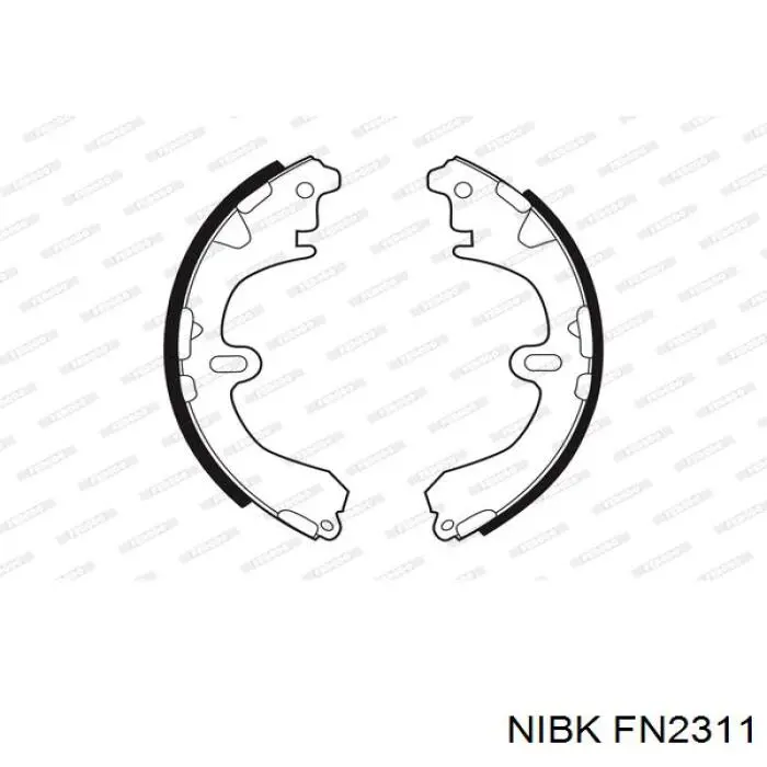 FN2311 Nibk Колодки гальмівні задні, барабанні