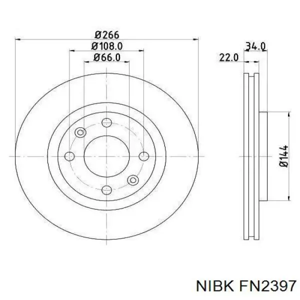 FN2397 Nibk Колодки гальмівні задні, барабанні